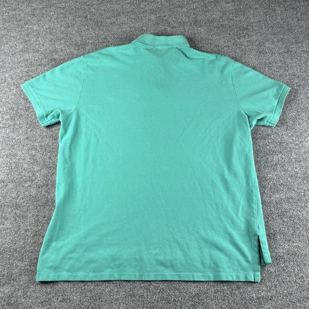 Polo Ralph Lauren Shirt Men XL Teal Short‎ Sleeve Button Down Cotton Custom Fit